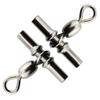 30Pcs Crimp Fishing Sleeve Swivel 3 Way Triple Fishing Swivels T Shape Fishing Swivel Tackle Connector (2#) view 3