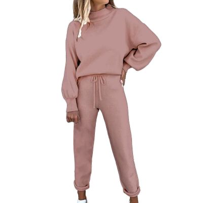 Women Fashion Casual Solid Shirt Hooded Blouse Pocket Plush Pant Suits for Women Dressy Wedding Guest with Elastic Waist
