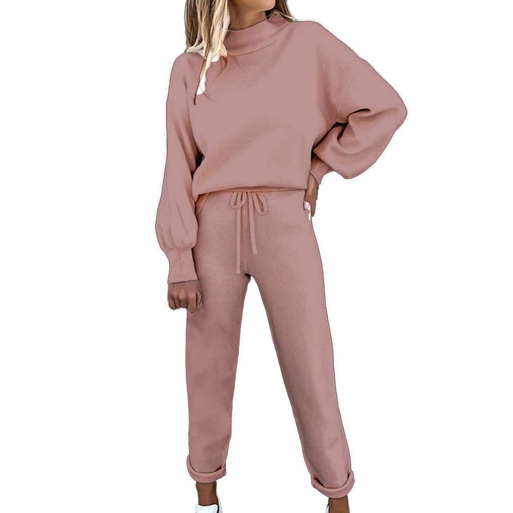 Women Fashion Casual Solid Shirt Hooded Blouse Pocket Plush Pant Suits for Women Dressy Wedding Guest with Elastic Waist