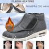 DHIJUPNG Lightweight Adjustable Edema Sneakers,Warm Wool Boots Casual Orthopedics Wide Feet Swollen Shoes Thumb Soft Comfort Adjust Diabetic Recovery Walking ShoesMen 7/Women 8 view 2