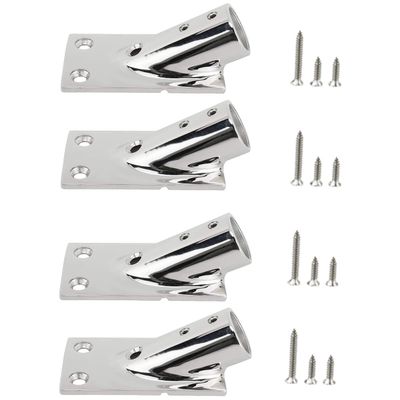 4 Pcs Boat Rectangular Base, 30 Boat Hand Rail Stainless Steel Marine Boat Rectangular Base Hardware Deck Accessories (7/8'' (22mm))
