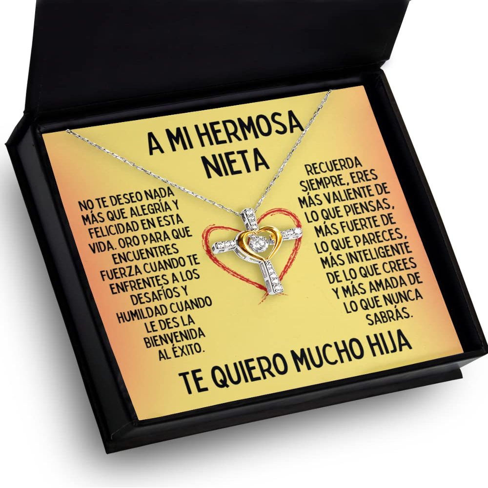Cross Dancing Necklace ara la nieta eligida de la Abuela, Cadena personaliza para la nieta enojona de Abuelo o Mama con diseo y Estilo moderno para