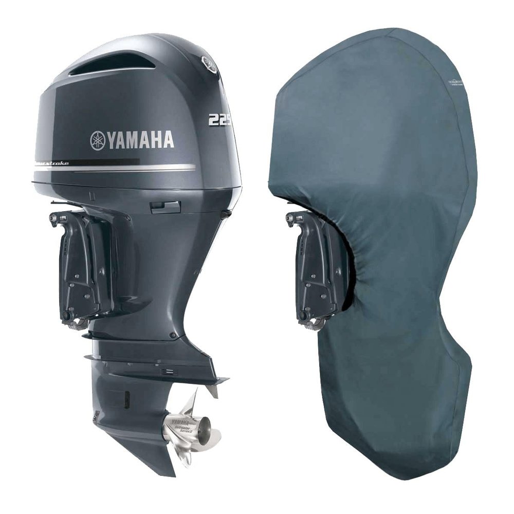 Oceansouth Custom Fit Full Covers for Yamaha Outboard Engine (F225F-F300B V6 4.2L (from 2010 up to 2020), Leg Length:25")