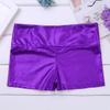Sywiyi Kids Girls Shiny Metallic Gymnastics Sports Dance Short High Waist Stretch Booty Shorts Activewear Purple 6 Years view 2
