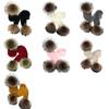 homeemoh Hat and Scarf Set for Adults and Kids, Winter Knitted Beanie Hat and Long Scarf Set with Faux Fur Pom Poms,Gray 01,Child Size view 4