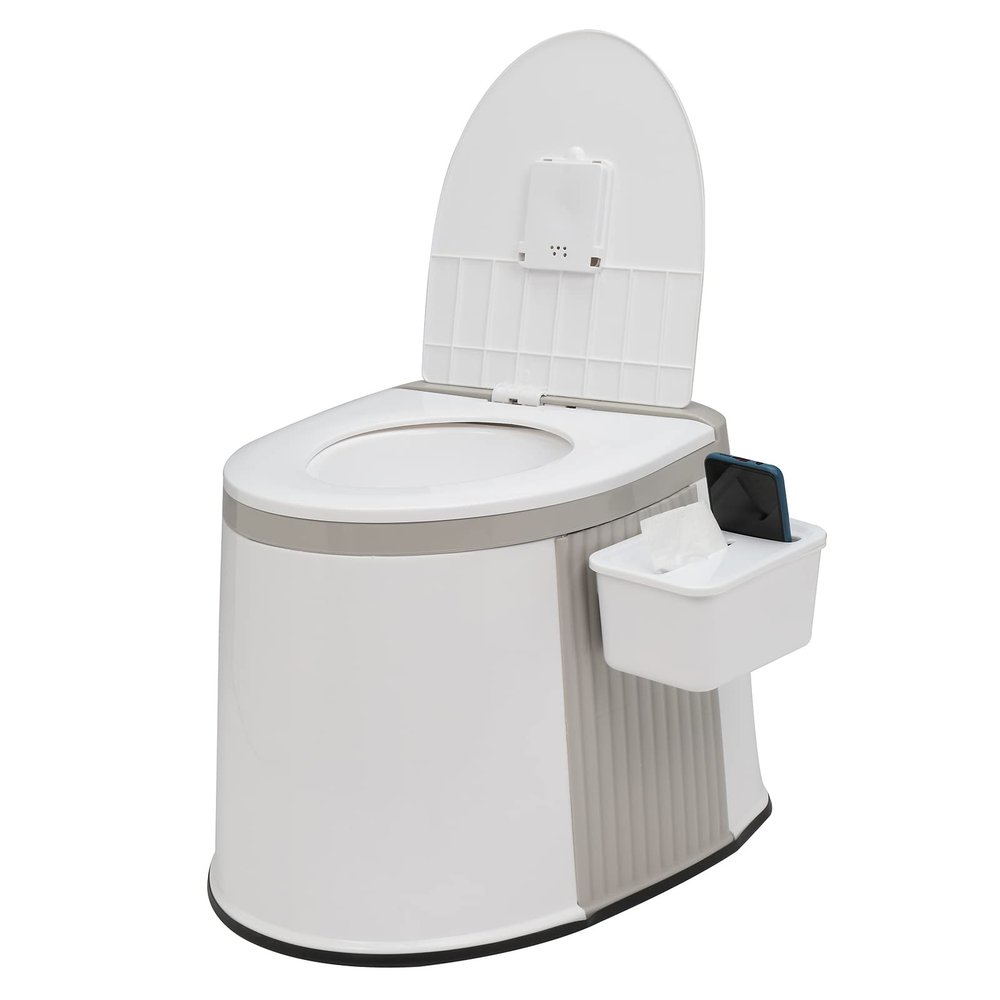 VINGLI Portable Toilet, Commode with 5 Gallon Bucket Inner, Lightweight Camping RV Toilet for Adult, Kids, Boat, Van, Travel (Classic)