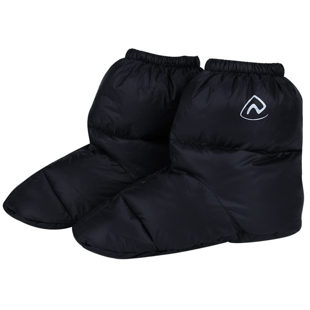 AXUYU Size M Ultralight Winter Duck Down Booties Down Socks Soft Cozy Water-Resistant Down Filled Slippers for Camping Backpacking Indoor