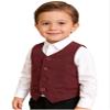 renvena Boys Satin Formal Suit Vest Gentleman Wedding Prom Party Single Breasted Dress Waistcoat Burgundy 12 Years view 3