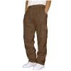 Mens Heavyweight Cargo Fleece Sweatpants Stretch Elastic Waist Jogger Sport Pants Drawstring Sports Trousers for Men view 2