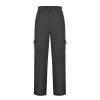 Men's Heavyweight Fleece Cargo Sweatpants Elastic Waist Drawstring Straight Leg Trousers Baggy Jogger Pants with Pockets view 3