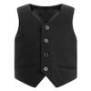 renvena Boys Satin Formal Suit Vest Gentleman Wedding Prom Party Single Breasted Dress Waistcoat Black 16 Years view 1