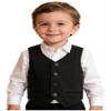 renvena Boys Satin Formal Suit Vest Gentleman Wedding Prom Party Single Breasted Dress Waistcoat Black 16 Years view 3