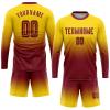 Custom Long Sleeve Soccer Jersey Short and Shirt Printed Name Number Team Logo Personalized Athletic Soccer T-Shirts view 1