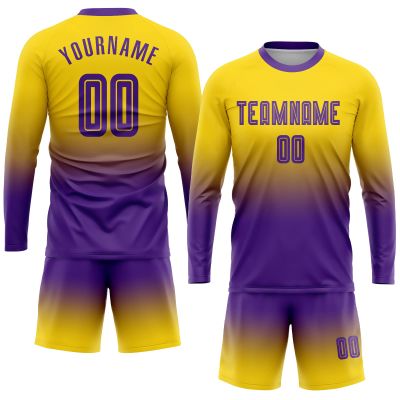 Custom Long Sleeve Soccer Jersey Short and Shirt Printed Name Number Team Logo Personalized Athletic Soccer T-Shirts