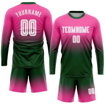 Custom Soccer Jerseys Personalized Round Neck Long Sleeve Shirts Uniform Printed Name Number