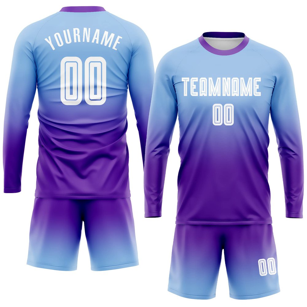 Custom Long Soccer Jerseys and Short Personalized Round Neck Soccer Shirts Uniform Printed Name Number