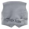 YiZYiF Boy's 4 Button Formal Suit Vest Formal Dress Waistcoat Gentleman Wedding Birthday Party Suits Gray 12 Years view 2