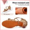 TINRYMX Girls&Women Latin Dance Shoes Silk Ballroom Salsa Tango Professional Performance Practice Dance Shoes, EMD28-DMXGG-DB-Beige-4,US 7.5 view 4