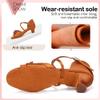 TINRYMX Girls&Women Latin Dance Shoes Silk Ballroom Salsa Tango Professional Performance Practice Dance Shoes, EMD28-DMXGG-DB-Brown-4,US 12.5 view 4