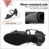 TINRYMX Girls&Women Latin Dance Shoes Silk Ballroom Salsa Tango Professional Performance Practice Dance Shoes, EMD28-DMXGG-DB-Black-4,US 13 view 4