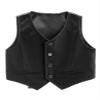 Duoremi Kids Boys Gentlemen Solid Color Vest V Neck Formal Waistcoat for Wedding Birthday Party Black 5 Years view 3