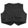 Duoremi Kids Boys Gentlemen Solid Color Vest V Neck Formal Waistcoat for Wedding Birthday Party Black 5 Years view 4