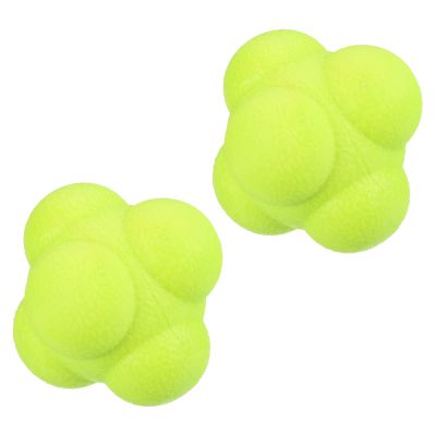 PATIKIL Bounce Reaction Balls, 2 Pack Coordination Ball Agility & Speed Reflex Training Game Sports Ball TPR High Difficulty for Baseball Soccer Softball Basketball, Yellow