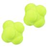 PATIKIL Bounce Reaction Balls, 2 Pack Coordination Ball Agility & Speed Reflex Training Game Sports Ball TPR High Difficulty for Baseball Soccer Softball Basketball, Yellow view 1