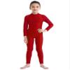 JEATHA Kids Girls Classic Long Sleeves Full Body Gymnastics Exercise Unitard Sports Leotard Bodysuit Costumes Red 4-5 view 3