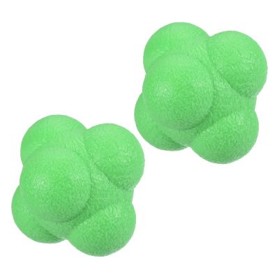 PATIKIL Bounce Reaction Balls, 2 Pack Coordination Ball Agility & Speed Reflex Training Game Sports Ball TPR High Difficulty for Baseball Soccer Softball Basketball, Green