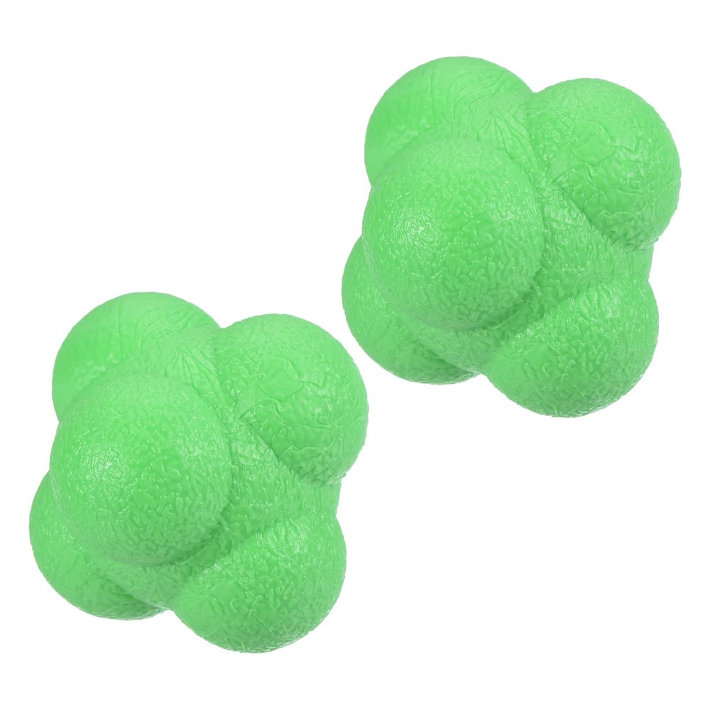 PATIKIL Bounce Reaction Balls, 2 Pack Coordination Ball Agility & Speed Reflex Training Game Sports Ball TPR High Difficulty for Baseball Soccer Softball Basketball, Green