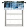 BaoNews Blue White Ball Kitchen Valances for Windows,Merry Christmas Snow Colorful Baubles Blackout Valances Curtains Multilayer Polyester Drapes for Kitchen Bedroom 1 Pack 52X18 Inches view 1