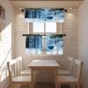 BaoNews Blue White Ball Kitchen Valances for Windows,Merry Christmas Snow Colorful Baubles Blackout Valances Curtains Multilayer Polyester Drapes for Kitchen Bedroom 1 Pack 52X18 Inches view 2