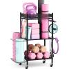 VOPEAK Metal Storage Rack for Yoga Mats, Foam Rollers and Gym Equipment - Home Exercise and Fitness Gear Organizer view 1