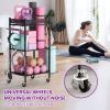 VOPEAK Metal Storage Rack for Yoga Mats, Foam Rollers and Gym Equipment - Home Exercise and Fitness Gear Organizer view 3