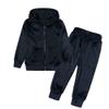 MYGBCPJS Boys Girls 2 Pcs Velour Zipper Tracksuit Sweatsuit Kids Long Sleeve Pullover Hoodie + Elastic Waist Sweatpants Set view 1