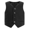 Loloda Kids Boys Adjustable Waistband Button Down Formal Dress Vest Wedding Party Gentleman Waistcoat Black 12 Years view 1