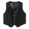 Loloda Kids Boys Adjustable Waistband Button Down Formal Dress Vest Wedding Party Gentleman Waistcoat Black 12 Years view 3