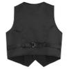Loloda Kids Boys Adjustable Waistband Button Down Formal Dress Vest Wedding Party Gentleman Waistcoat Black 12 Years view 4