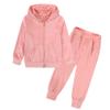 MYGBCPJS Boys Girls 2 Pcs Velour Zipper Tracksuit Sweatsuit Kids Long Sleeve Pullover Hoodie + Elastic Waist Sweatpants Set view 1