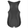LiiYii Men's High Elastic Fitness Shiny Oil Glossy Silky Bodysuit Slim Sleeveless Jumpsuits Romper Black X-Large view 2