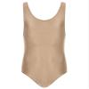 QinCiao Men's Solid Color Sleeveless Tank Sports Gym Workout Oil Leotard Wrestling Singlet Bodysuit Coffee Medium view 3