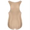 QinCiao Men's Solid Color Sleeveless Tank Sports Gym Workout Oil Leotard Wrestling Singlet Bodysuit Coffee Medium view 4