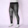 YONGHS Mens Compression Long Pants Leggings Bulge Pouch Tights Trousers Seamless Bottoms Underpants Black One Size view 3