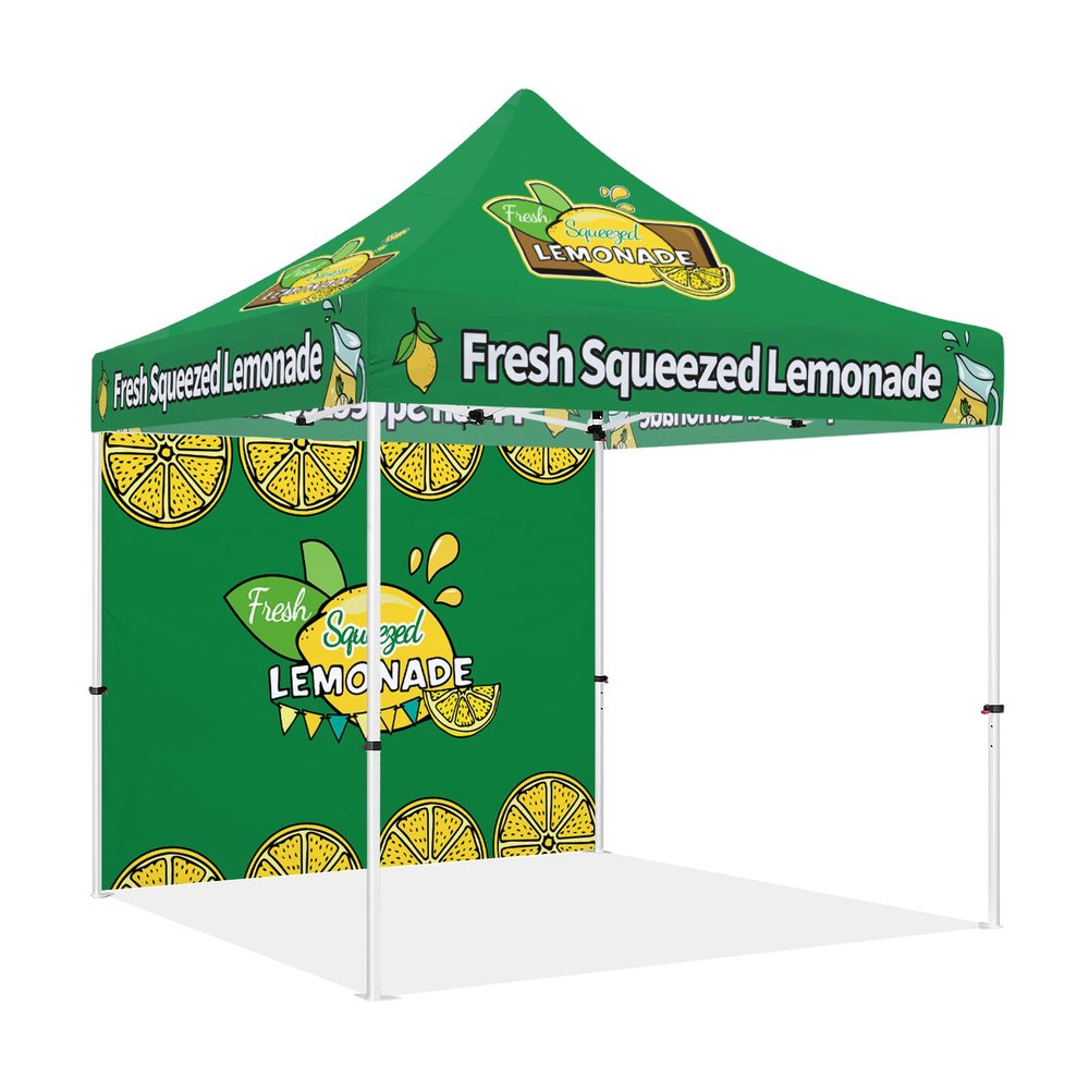 ABLEM8CANOPY Lemonade Stand Canopy 10x10 Aluminum Frame Polyester Top, Pop Up Canopy for Vendor Beverage Booth, Outdoor Canopy Tent for Food Vendor