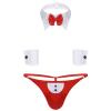 YOOJIA 3pcs Men's Waiter Cosplay Costume G-String Briefs with Collar Bracelets Tuxedo Waiter Server Lingerie Red Large view 1