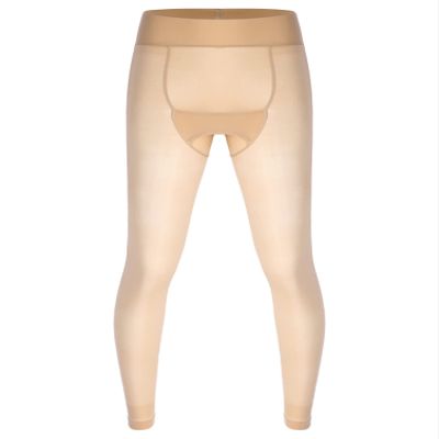 YONGHS Mens Compression Long Pants Leggings Bulge Pouch Tights Trousers Seamless Bottoms Underpants Nude One Size