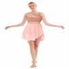 Nikiikoo Women Sleeveless Chiffon Back Cutout Ballet Dance Dress High-Low Skirted Dress Modern Latin Jazz Costume Orange Pink Medium view 1