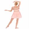 Nikiikoo Women Sleeveless Chiffon Back Cutout Ballet Dance Dress High-Low Skirted Dress Modern Latin Jazz Costume Orange Pink Medium view 2