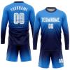 Custom Soccer Jerseys and Short with Pocket Personalized Round Neck Long Sleeve Shirts Uniform Printed Name Number view 1
